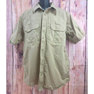 5.11 Mens Short Sleeve Tactical Shirt Large Khaki Two Chest Pockets
